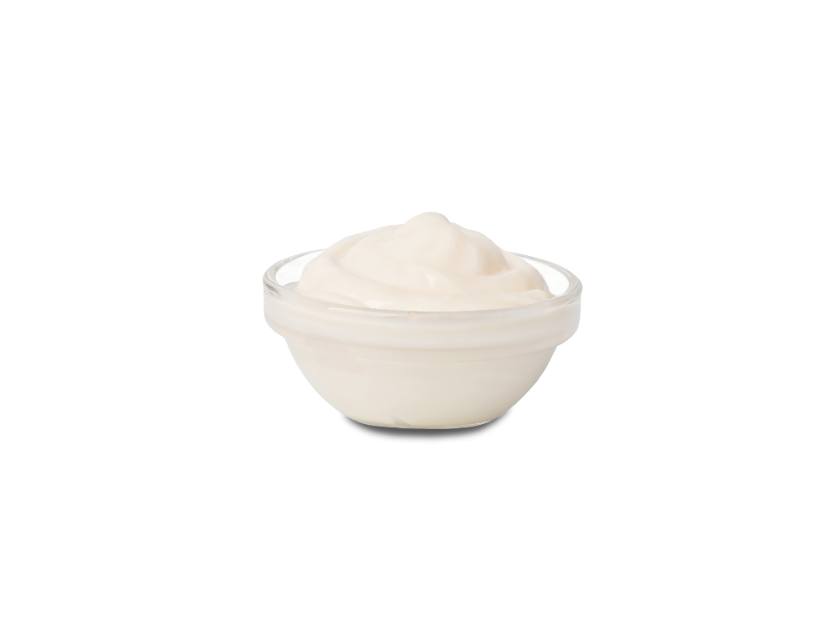 Portion of garlic sauce